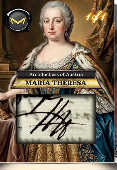 Karta Authentic Relic z autografem — Maria Teresa
